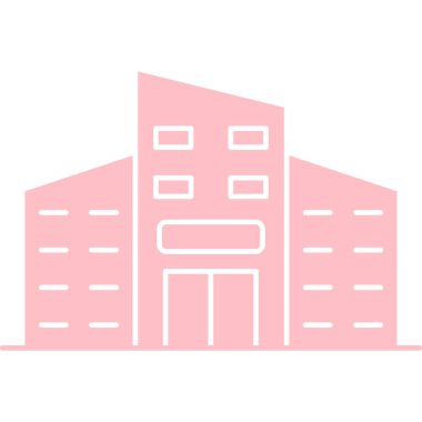 Bina simgesi. Modern illüstrasyon düz biçim vektör çizimi