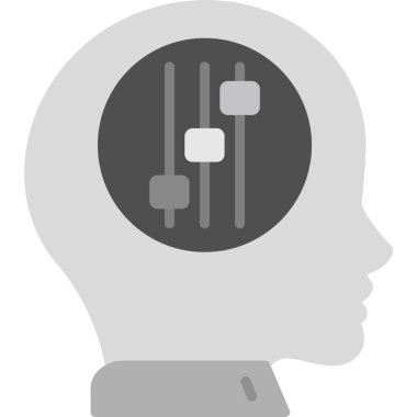 yapay zeka baş düz simgesi