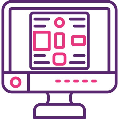 Bilgisayar. Web simgesi basit illüstrasyon