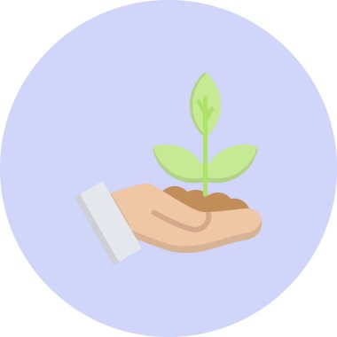 Bir saksıda çiçek tutan el.