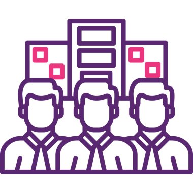 Takım toplantısı simgesi beyaz arkaplanda izole edildi.