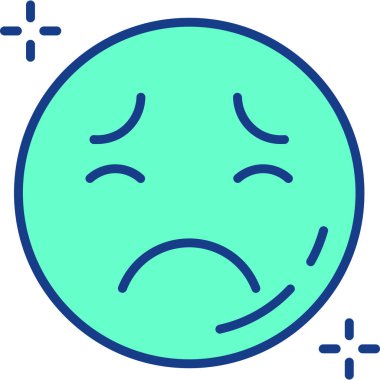 üzgün emoji simgesi vektör illüstrasyonu