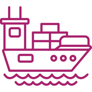 kargo gemisi simgesi, vektör çizimi basit tasarım