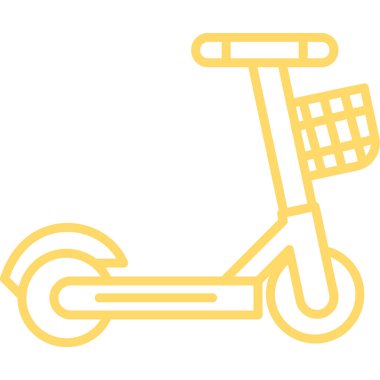 Scooter ikonu. Web için bisiklet vektör simgelerinin özet çizimi