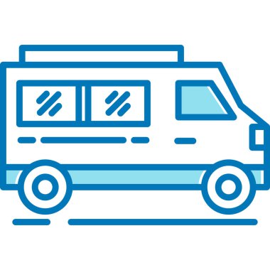 araba van vektör çizgisi simgesi, basit illüstrasyon, düzenlenebilir satır simgesi. satır vuruşları