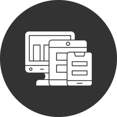 bilgisayar ve tablet kabartma simgesi, bilgisayar ve dijital tablet tablet tablet işareti, vektör grafikleri, beyaz üzerinde katı bir desen