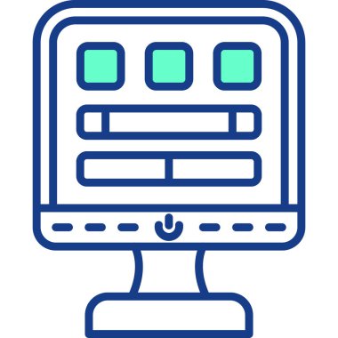 Bilgisayar monitörü. Basit resimleme