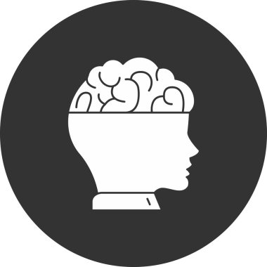 vektör çizimi, düşünme, beyin, insan simgesi