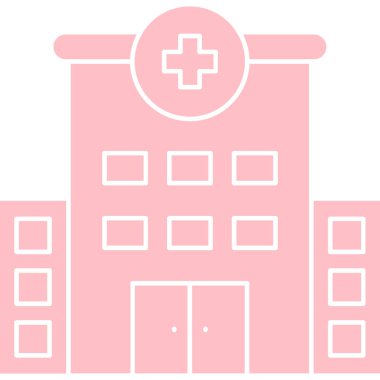Hastane binası ikon vektör illüstrasyonu