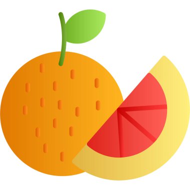 Beyaz arkaplandaki bir dilim portakalın vektör çizimi