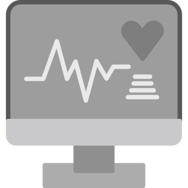 Elektrokardiyogram ağ ikonu vektör çizimi