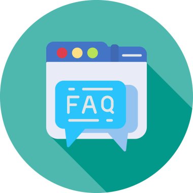 vektör düz faq simgesi