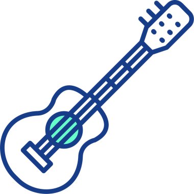 gitar web simgesi, basit vektör illüstrasyonu