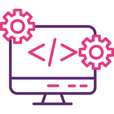 vitesli bilgisayar ve anahtar çizgisi biçim vektör tasarımı