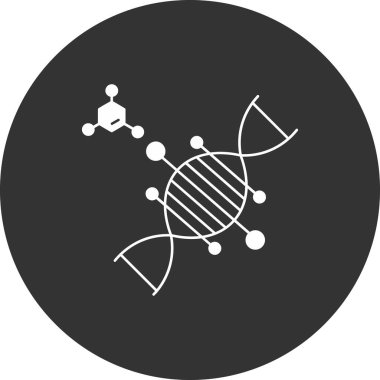 DNA molekül ikonu. Web için DNA yapı vektörü simgesinin basit çizimi