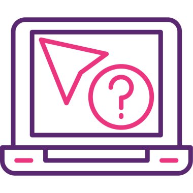 Dizüstü bilgisayar simgesi vektör çizimi