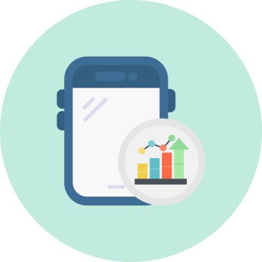 taşınabilir pazarlama düz vektör simgesi