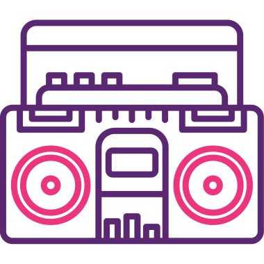 ses teybi kaset simgesi ile doldurulmuş dış hat biçimi