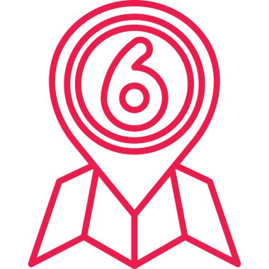 Moda stili izole edilmiş arkaplanda altı numaralı kurdele simgesi