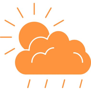 güneş bulutu simgesi basit tasarım