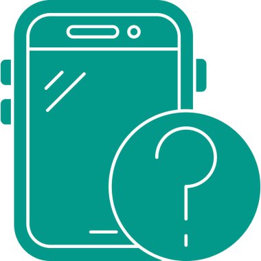 Telefon ve soru işareti. resimleme