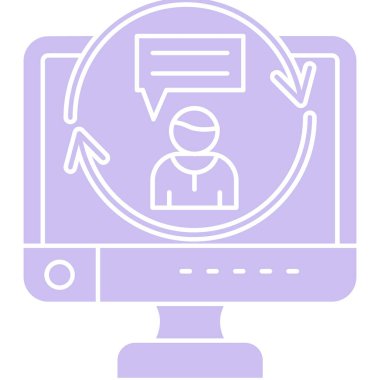 Çevrimiçi konferans. Web simgesi basit illüstrasyon