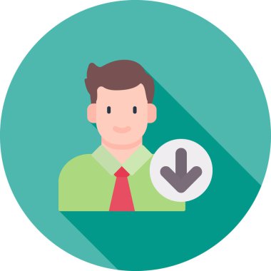 Çember ok vektör simgesine sahip iş adamı