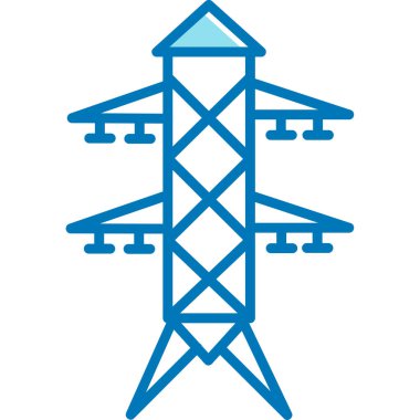 Mavi ve beyaz bir ikonun vektör illüstrasyonu