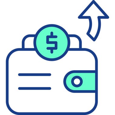 çanta dolar simgesi doldurulmuş taslak biçimi