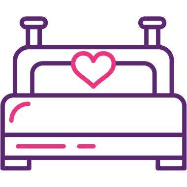 Yatağa. Web simgesi basit illüstrasyon