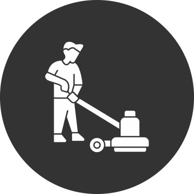 Elinde kürek tutan bir adamın vektör çizimi