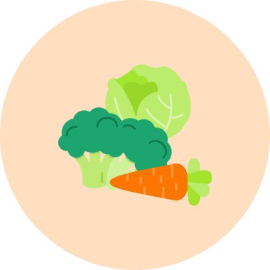 Taze sebzenin düz vektör çizimi