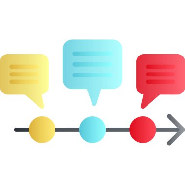 Farklı kabarcıklar ve oklar kümesinin vektör çizimi