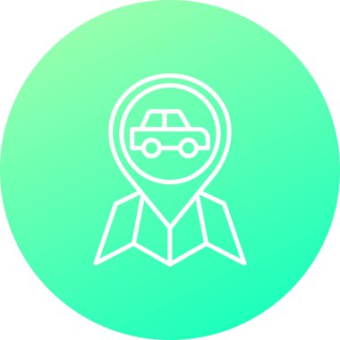 güzel taksi vektör çizgisi simgesi