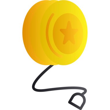 Beyaz arkaplanda kalp şeklinde sarı bir yıldız.