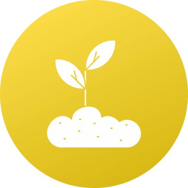 Yaprak simgesi olan bulut, vektör illüstrasyonu