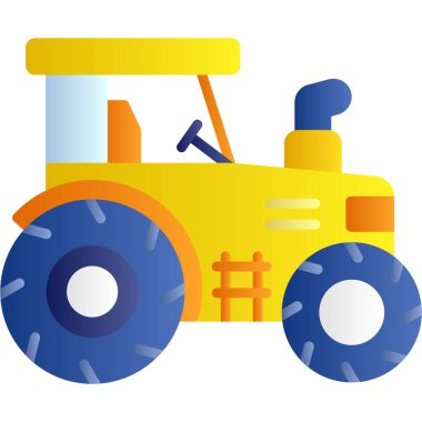 Traktör düz tasarım simgesi.