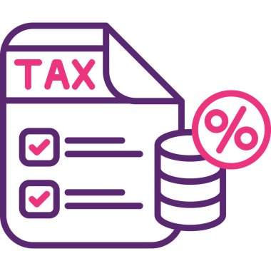 vergi dosya simgesi, vektör illüstrasyonu