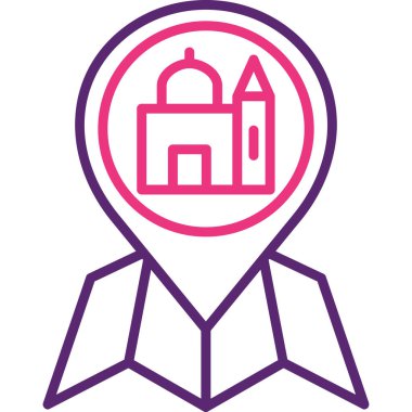 Harita. Web simgesi basit illüstrasyon