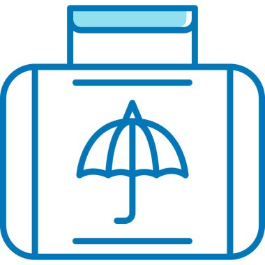 Vektör illüstrasyonu, şemsiyeli çanta