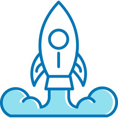 Roket. Web simgesi basit illüstrasyon