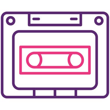 Kaset. Web simgesi basit illüstrasyon