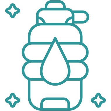 su şişesi simgesi, basit vektör illüstrasyonu