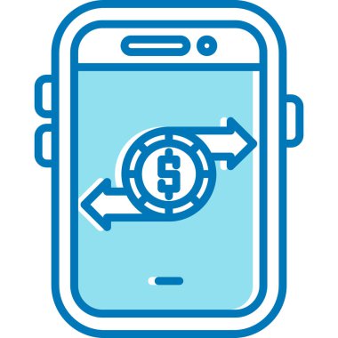 Cep telefonu vektör simgesiyle dolar parası