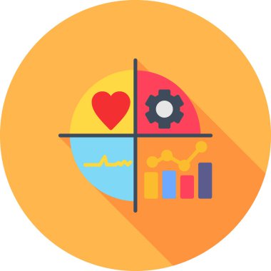 kalp vektör dairesi düz simgesi