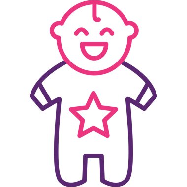 Mutlu küçük çocuk simgesi vektör çizimi çizimi