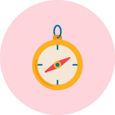 Beyaz arka plan, vektör, illüstrasyon izole pusula düz simgesini