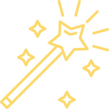 değnek sihirli simgesi ana hat biçiminde