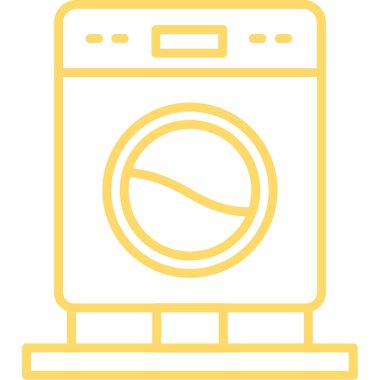 çamaşır makinesi simgesi, vektör illüstrasyonu