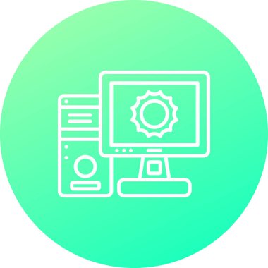 Bilgisayar. Web simgesi basit illüstrasyon